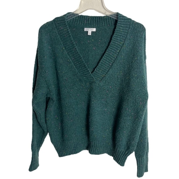 Women’s Abound Green Speckled Pullover Sweater Size Medium! - Picture 2 of 8